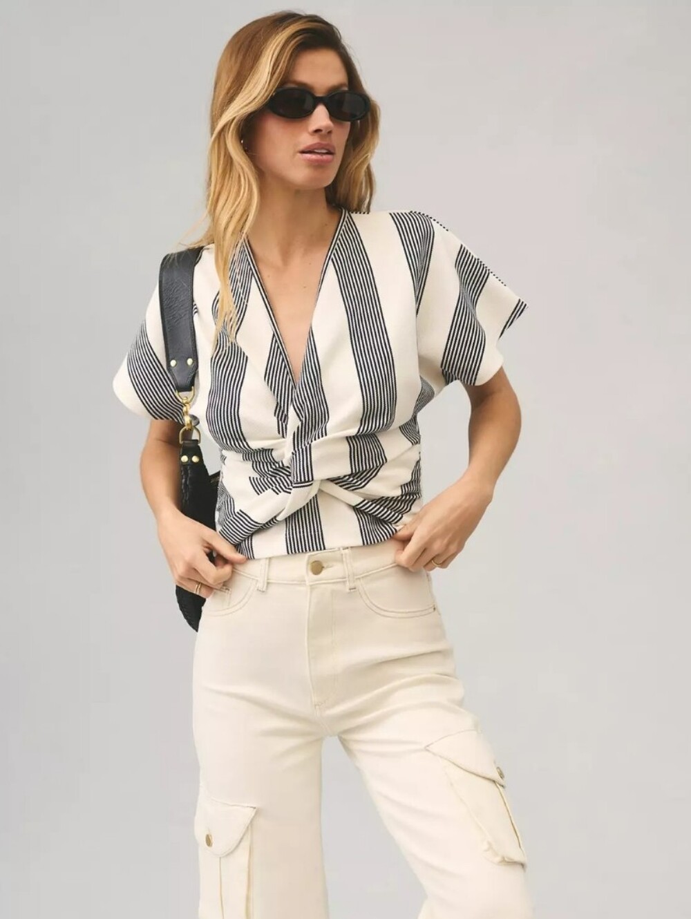 Anthropologie Bishop + Young Twist-Front Top
